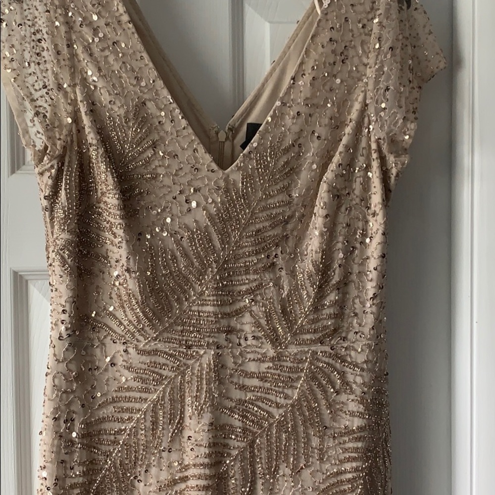 Stunning Adrianna Papell champagne dress size 8 - Picture 3 of 6